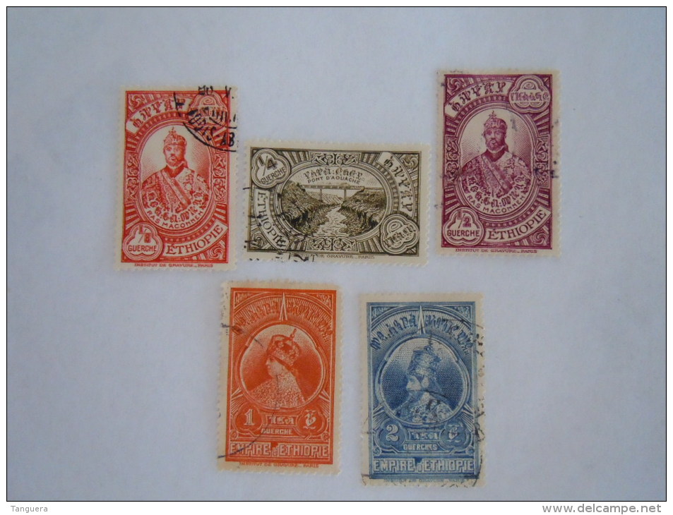 Ethiopie Ethiopia Athiopien 1931 Série Courante Yv 199-203 O Short Set - Ethiopië