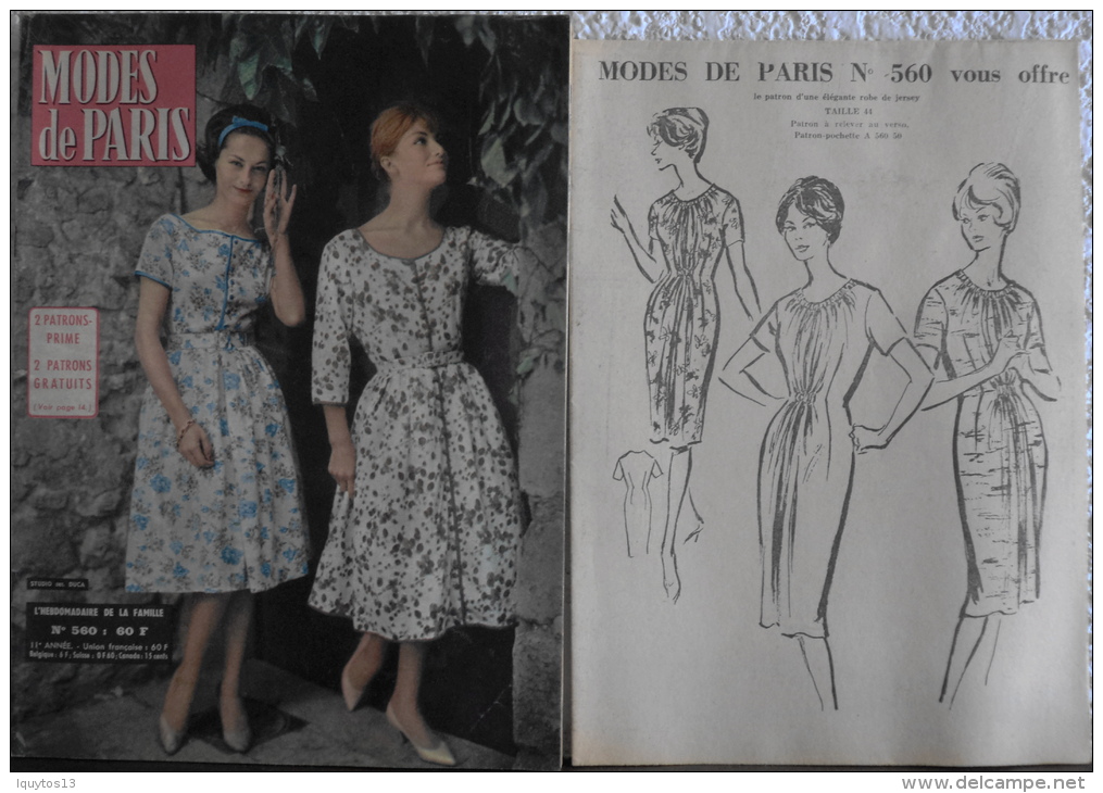 -MODE De PARIS - N° 560 Et Le PATRON D'une ELEGANTE ROBE De JERSEY T.: 44 3iéme Trimestre 1959 - Mode