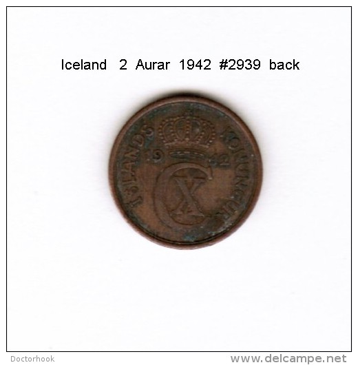 ICELAND    2  AURAR  1942  (KM # 6.2) - Islandia