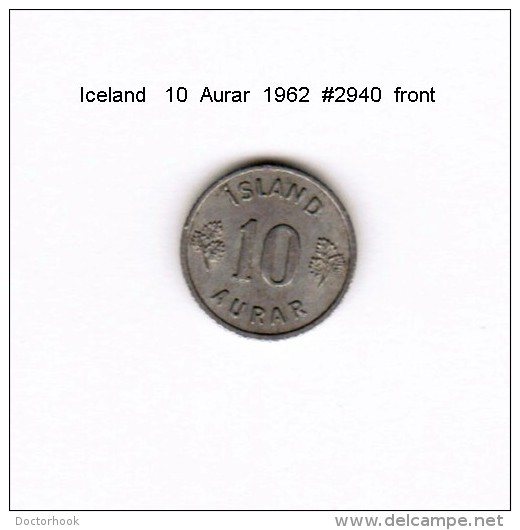 ICELAND    10  AURAR  1962  (KM # 10) - Islande