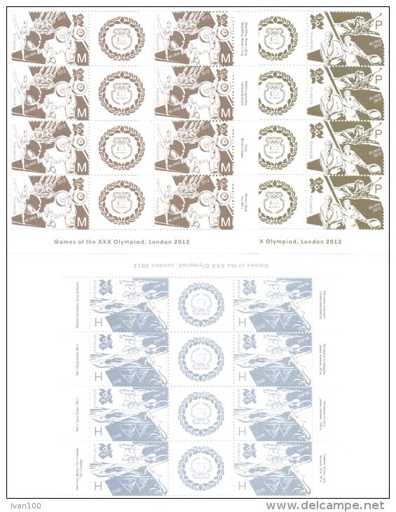 2012. Olympic Games London´2012, 3 Sheetlets, Mint/** - Verano 2012: Londres