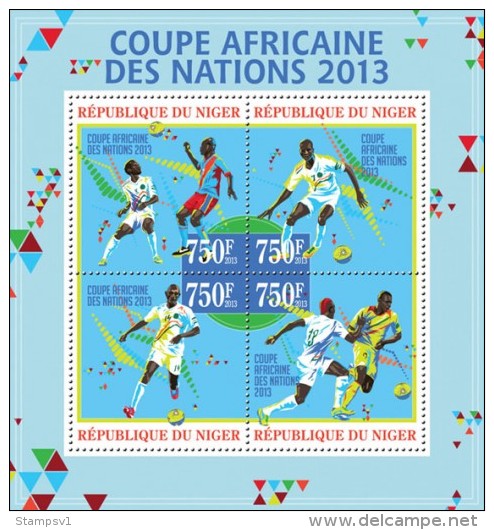 Niger. 2013 African Cup Of Nations 2013.   Sheet Of 4v + Bl. (310) - Coupe D'Afrique Des Nations