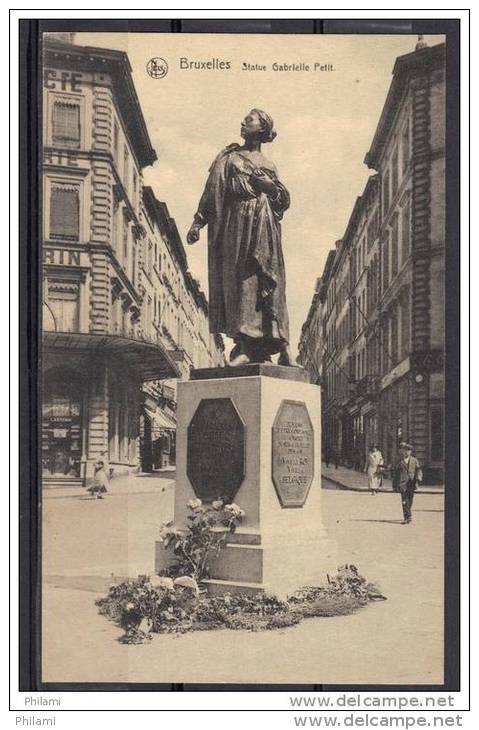 CP BELGIQUE  BRUXELLES  Statue Gabrielle Petit 1920-1930  (NC47) - Monuments