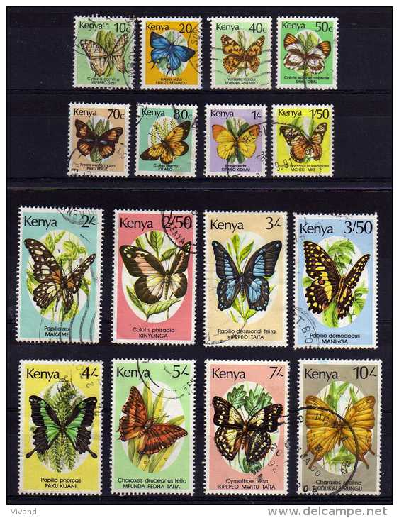 Kenya - 1988/90 - Butterflies (Part Set) - Used - Kenia (1963-...)