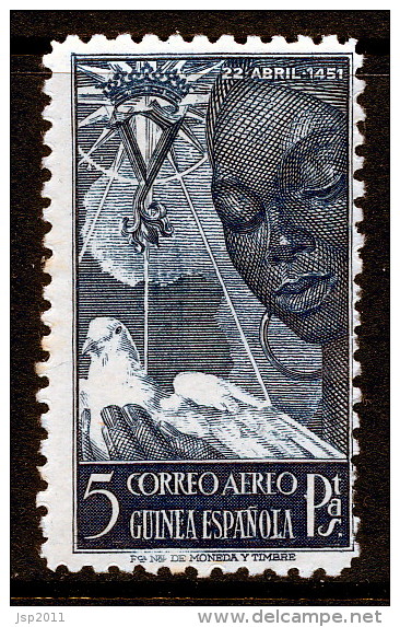 Spanish Guinea 1951, Edifil # 305. Centenario De Isabel La Catolica. MVLH (*). See Scan Of Backside - Guinea Española