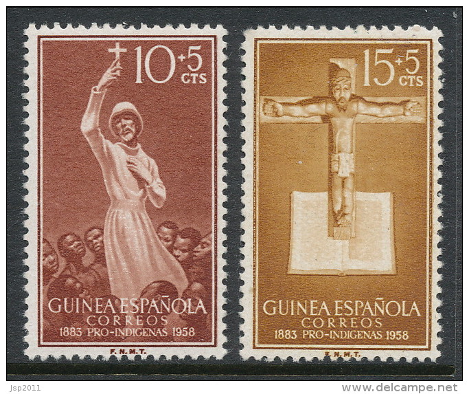 Spanish Guinea 1958, Edifil # 384-385 Set Of 2. Pro Indigenas, MNH (**) - Guinée Espagnole