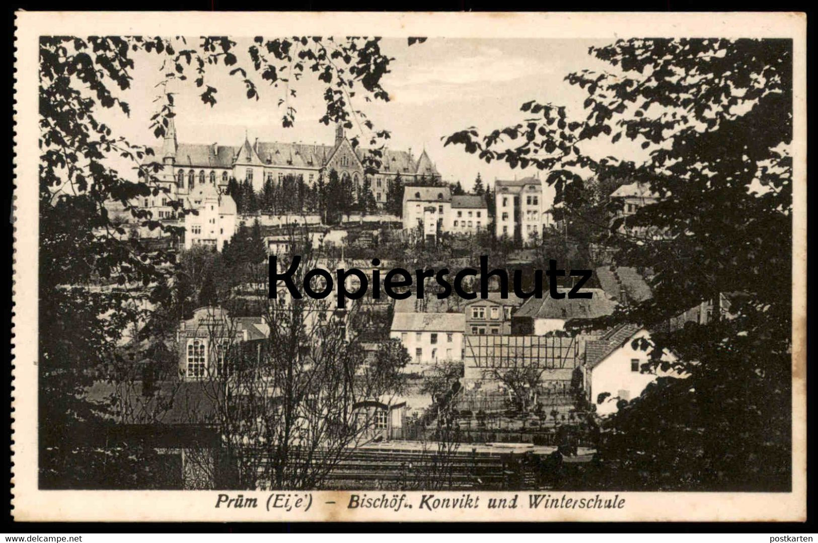 ALTE POSTKARTE PRÜM IN DER EIFEL BISCHÖFLICHES KONVIKT UND WINTERSCHULE Bei Bitburg Pruem Schule School Cpa Postcard AK - Prüm