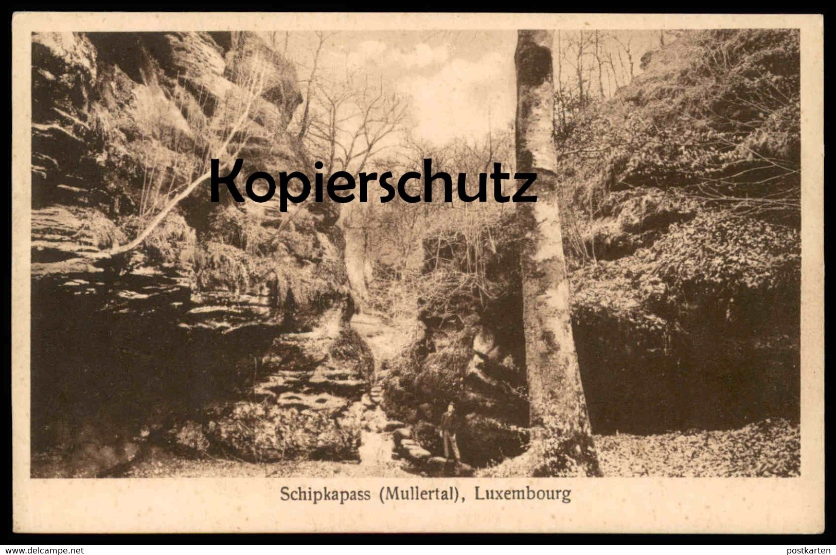 ALTE POSTKARTE SCHIPKAPASS MULLERTAL Person Wanderer Mann Man Luxemburg Luxembourg Cpa Postcard Ansichtskarte AK - Muellerthal