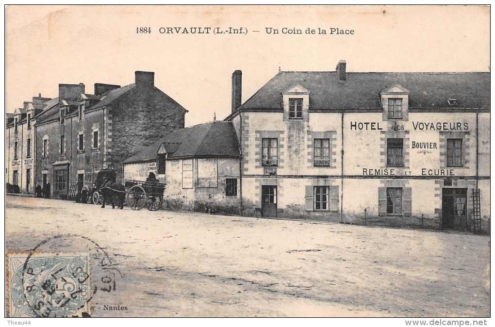 ¤¤  -   1884   -  ORVAULT   -   Un Coin De La Place  -  Hôtel Des Voyageurs  -  Maison Bouvier   -  ¤¤ - Orvault