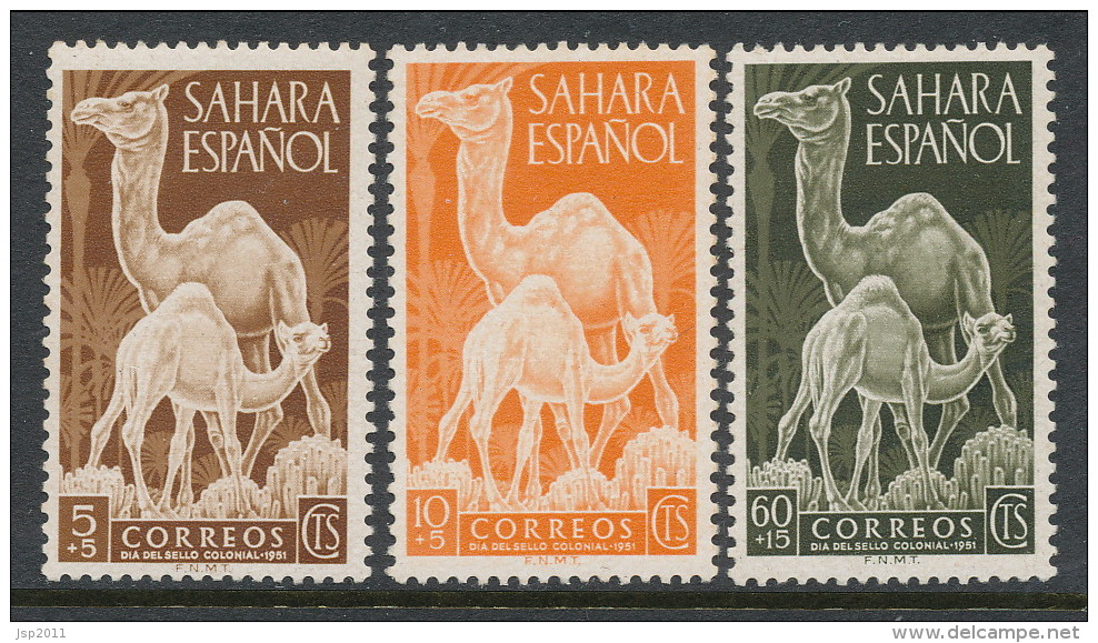 Spanish Sahara 1951, Edifil # 91-93. Dia Del Sello, MNH (**)/ Attention See Description - Sahara Espagnol