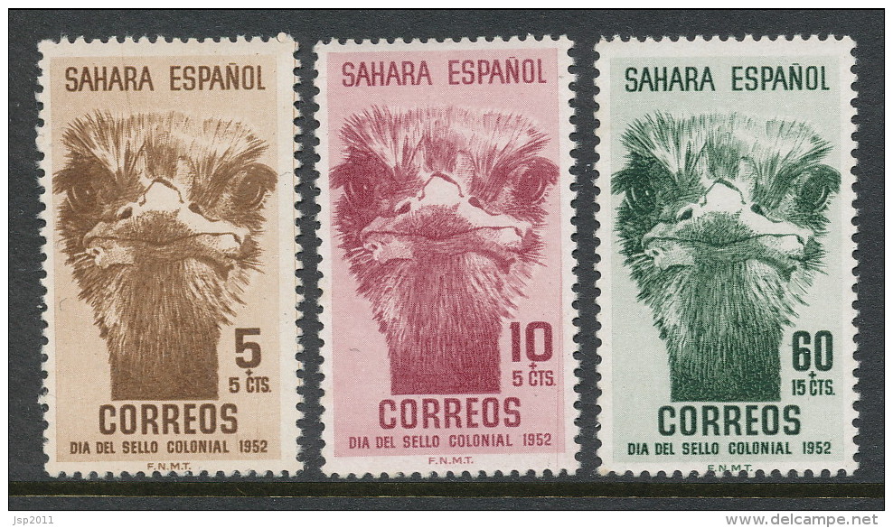 Spanish Sahara 1952, Edifil # 98-100. Dia Del Sello, NO CANCELLATION, NO GUM - Sahara Español