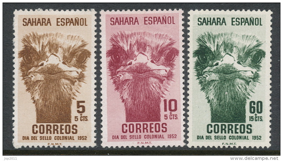 Spanish Sahara 1952, Edifil # 98-100. Dia Del Sello, MH (*) - Sahara Español