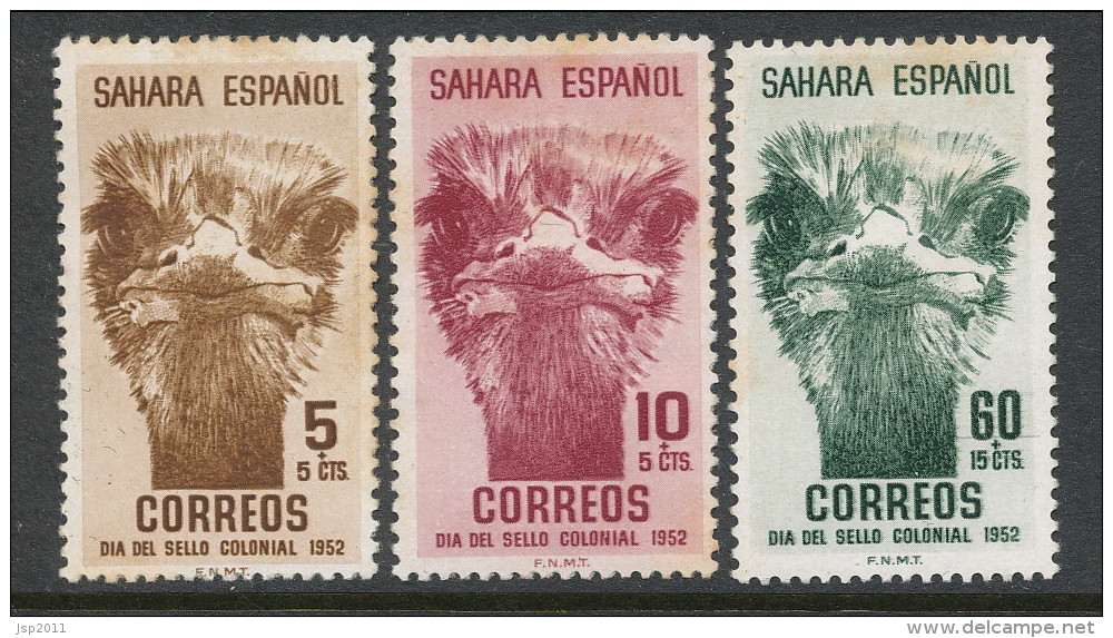 Spanish Sahara 1952, Edifil # 98-100. Dia Del Sello, MH (*) - Sahara Espagnol
