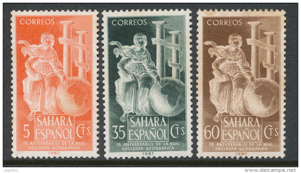 Spanish Sahara 1953, Edifil # 101-103. Dia Del Sello, MH (*) - Spanische Sahara