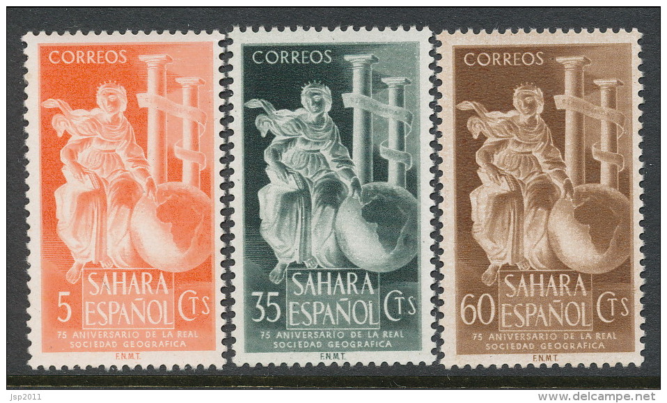 Spanish Sahara 1953, Edifil # 101-103. Dia Del Sello, NO CANCELLATION, NO GUM - Sahara Espagnol