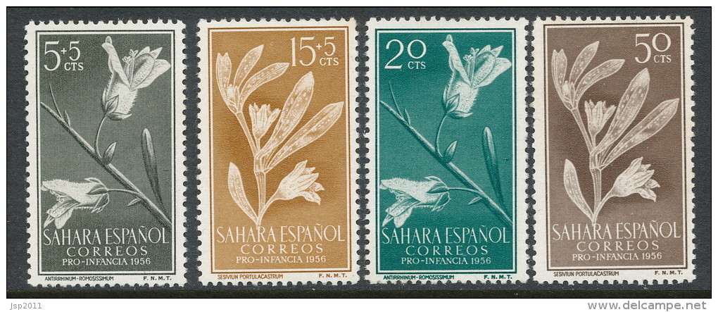 Spanish Sahara 1956, Edifil # 126-129. Pro Infancia, MH (*) - Sahara Espagnol
