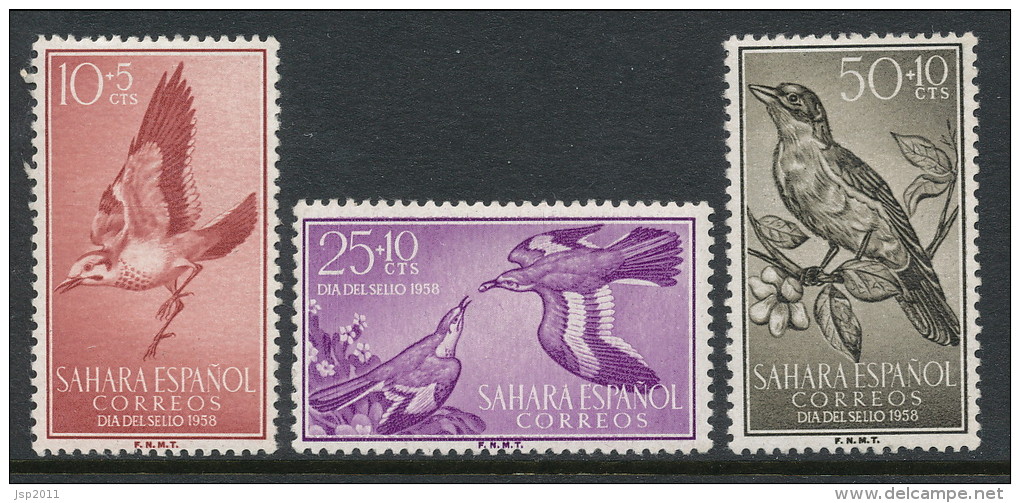 Spanish Sahara 1958, Edifil # 153-155. Dia Del Sello, MH (*) - Spanische Sahara