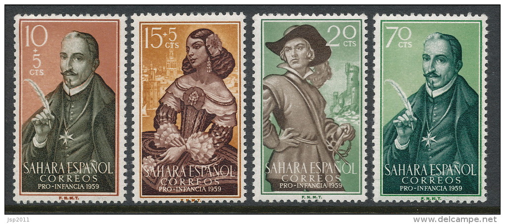 Spanish Sahara 1959, Edifil # 156-159. Pro Infancia, MH (*) - Spanische Sahara