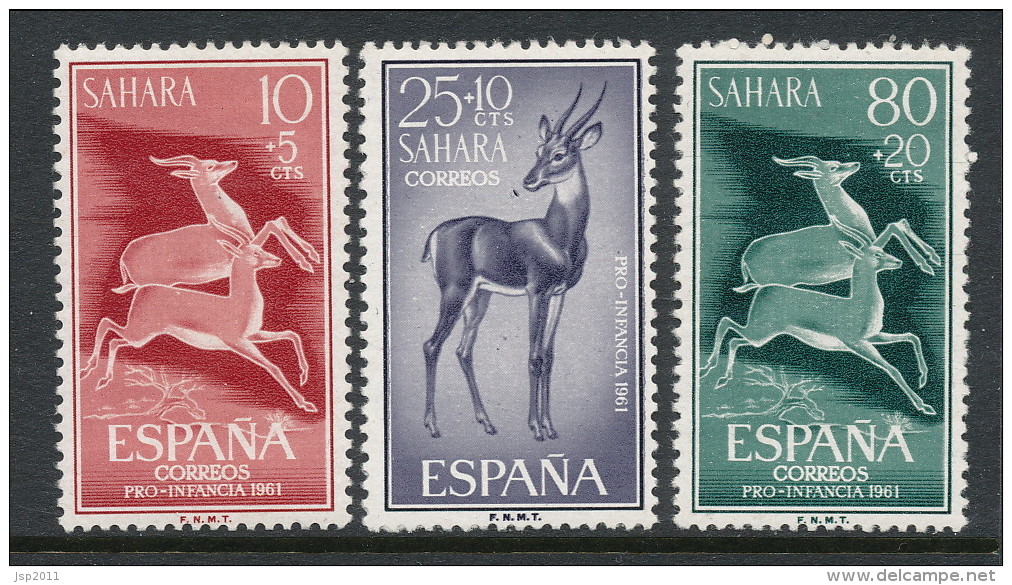 Spanish Sahara 1961, Edifil # 190-192. Pro Infancia, MH (*) - Spanische Sahara