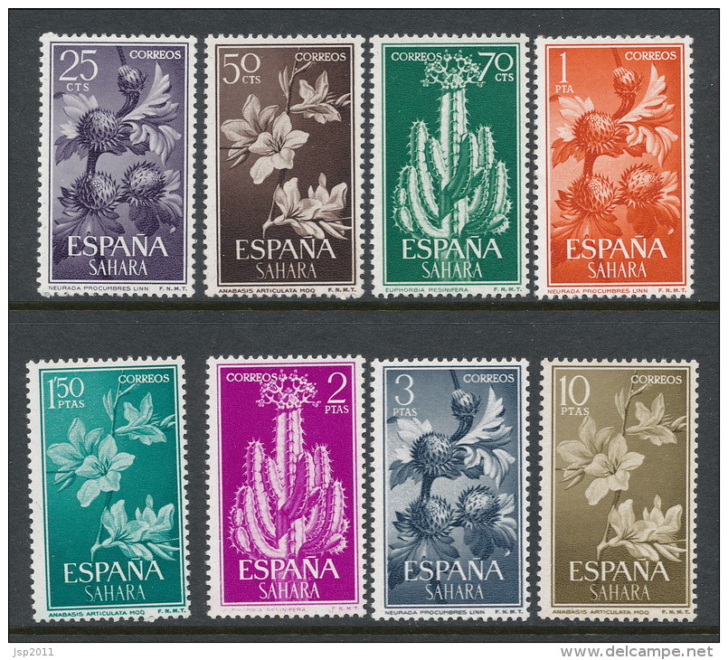 Spanish Sahara 1962, Edifil # 201-208. Serie Basica: Flora, MNH (**) - Spanische Sahara