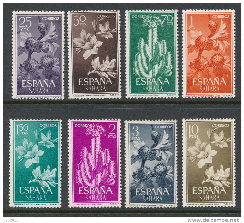 Spanish Sahara 1962, Edifil # 201-208. Serie Basica: Flora, MNH (**) - Spanische Sahara