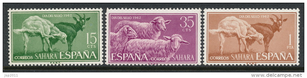 Spanish Sahara 1962, Edifil # 212-214. Dia Del Sello, MH (*) - Sahara Espagnol