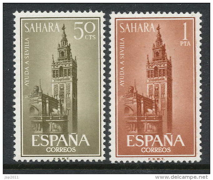 Spanish Sahara 1963, Edifil # 215-215. Ayuda A Sevilla, MH (*) - Sahara Espagnol