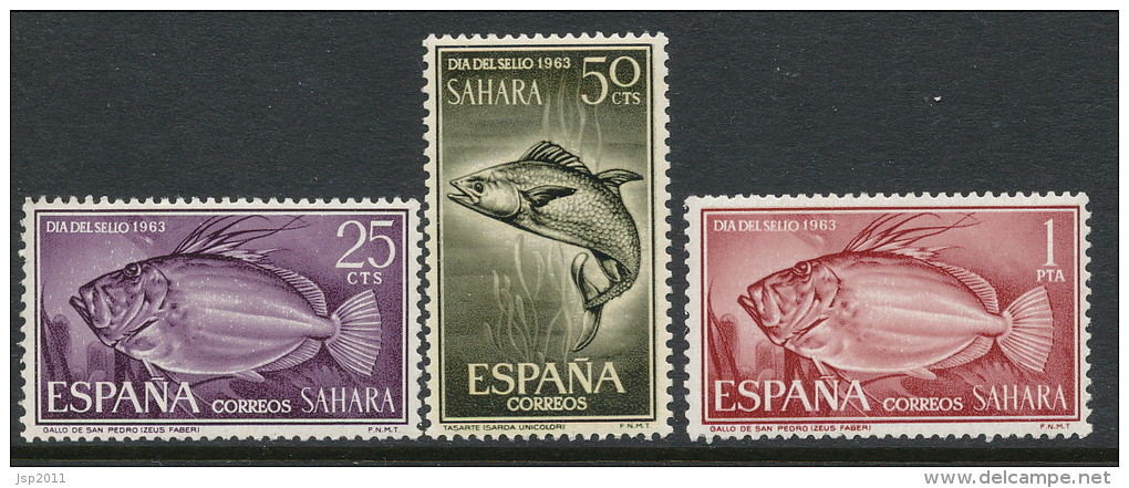 Spanish Sahara 1964, Edifil # 222-224. Dia Del Sello, MH (*) - Sahara Espagnol