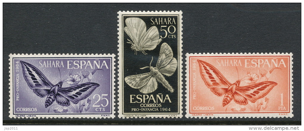 Spanish Sahara 1964, Edifil # 225-227. Pro Infancia, MH (*) - Spanische Sahara