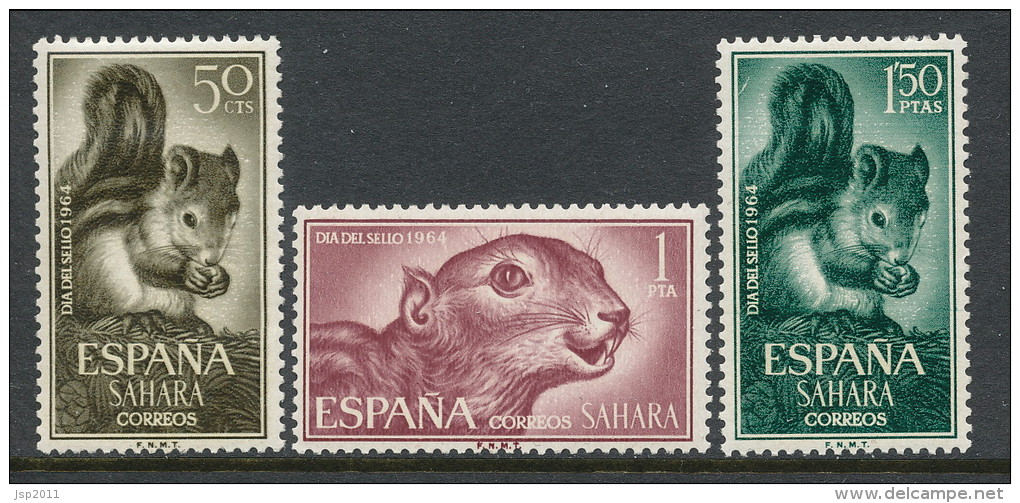 Spanish Sahara 1964, Edifil # 236-238. Dia Del Sello, MH (*) - Sahara Espagnol