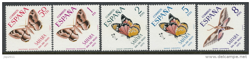 Spanish Sahara 1970, Edifil # 283-287. Dia Del Sello, MNH (**) - Sahara Spagnolo