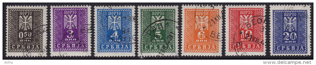 2284. Serbia, German Occupation Of Serbia, 1943, Porto Stamps, Used - Serbie