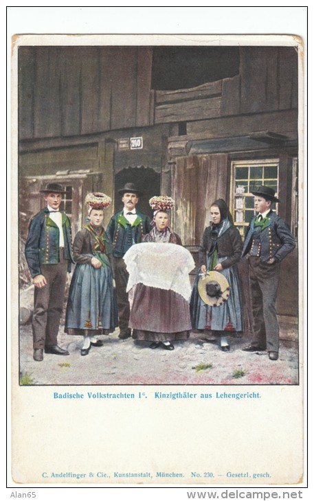 Lehengericht Germany, Typical Baden Fashion Types, Kinzigthaler,  C1900s Vintage Postcard - Schiltach