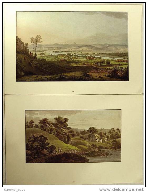 2 X Nachdruck Von Kolorierten Radierungen  -  Dresden Elbtal + Loschwitzer Grund  - Um 1800  -  Ca. 41 X 28 Cm - Gouaches