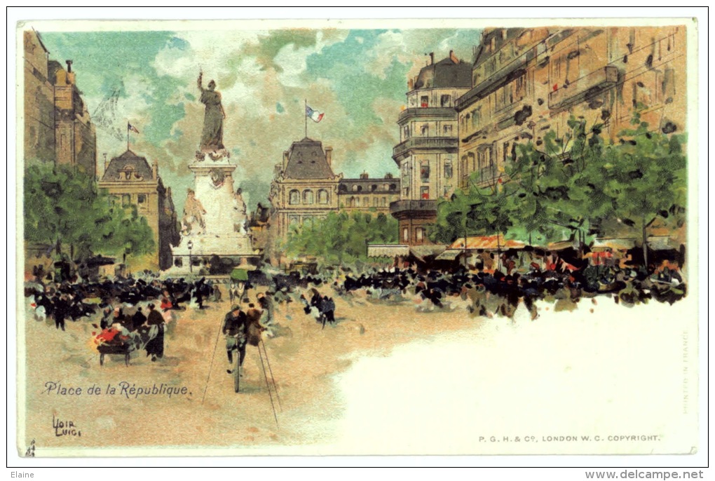 Place De La Republique - Artist Signed Luigi Loir - Loir