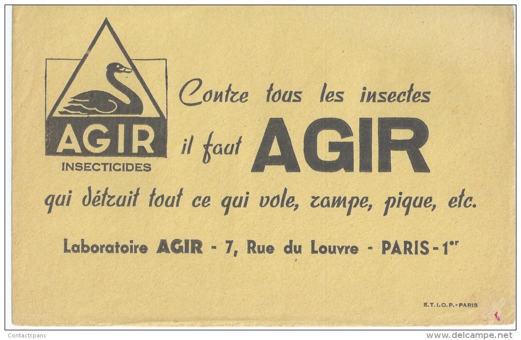Insecticides    "  AGIR  "   -   Ft  =  21.5 Cm X 13.5 Cm - Café & Thé
