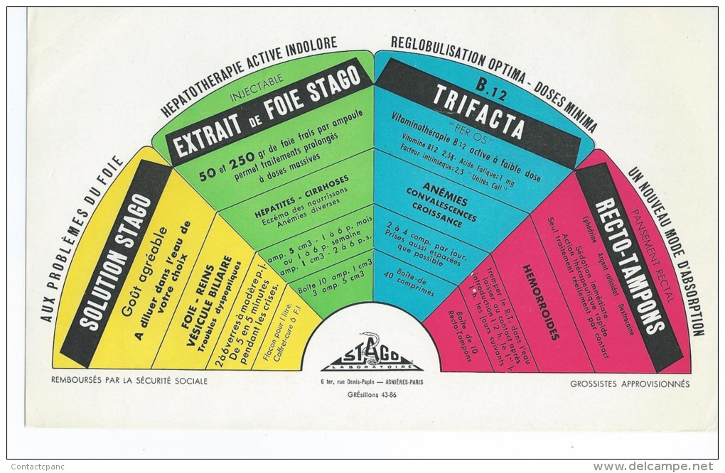 Laboratoires     "  STAGO  "         -   Ft  =  21 Cm X 13Cm - Café & Thé