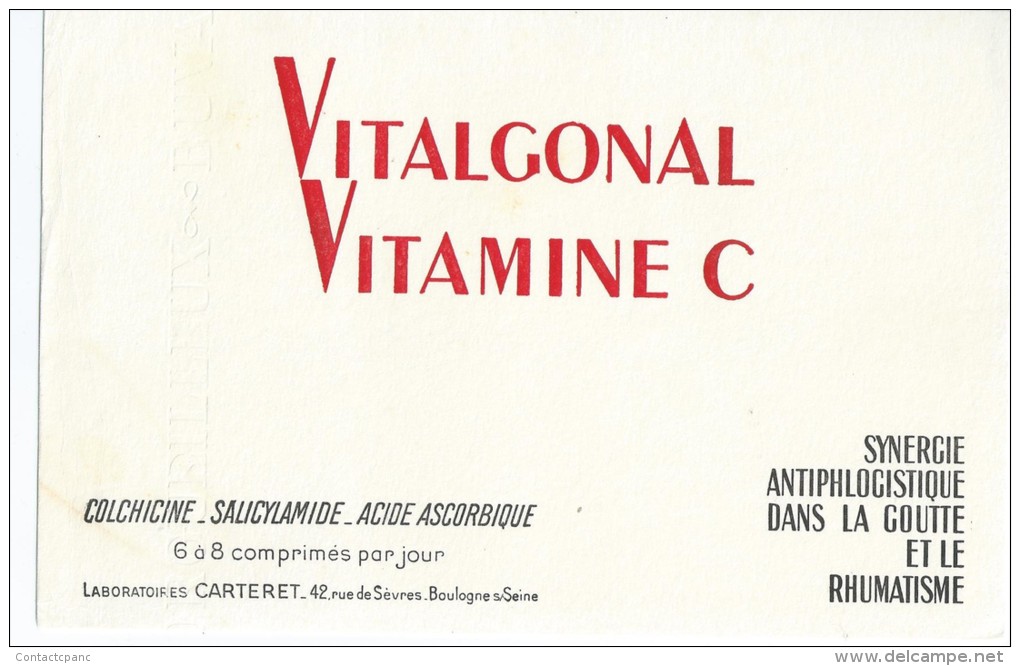 Laboratoires  Carteret     "  VITALGONAL  "  Vitamine C        -     Ft  =  21 Cm  X  13.5  Cm - Koffie En Thee