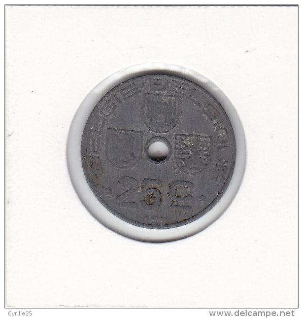 25 CENTIMES Zinc Léopold III 1942 FL/FR - 25 Cents