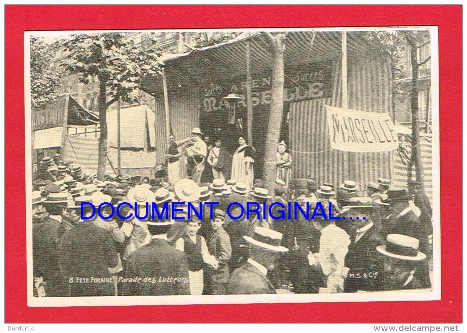 Fête Foraine - Parade Des Lutteurs - Marseille ( Pub Maison De Nouveautés A.Pouthas Cherbourg ) - Worstelen