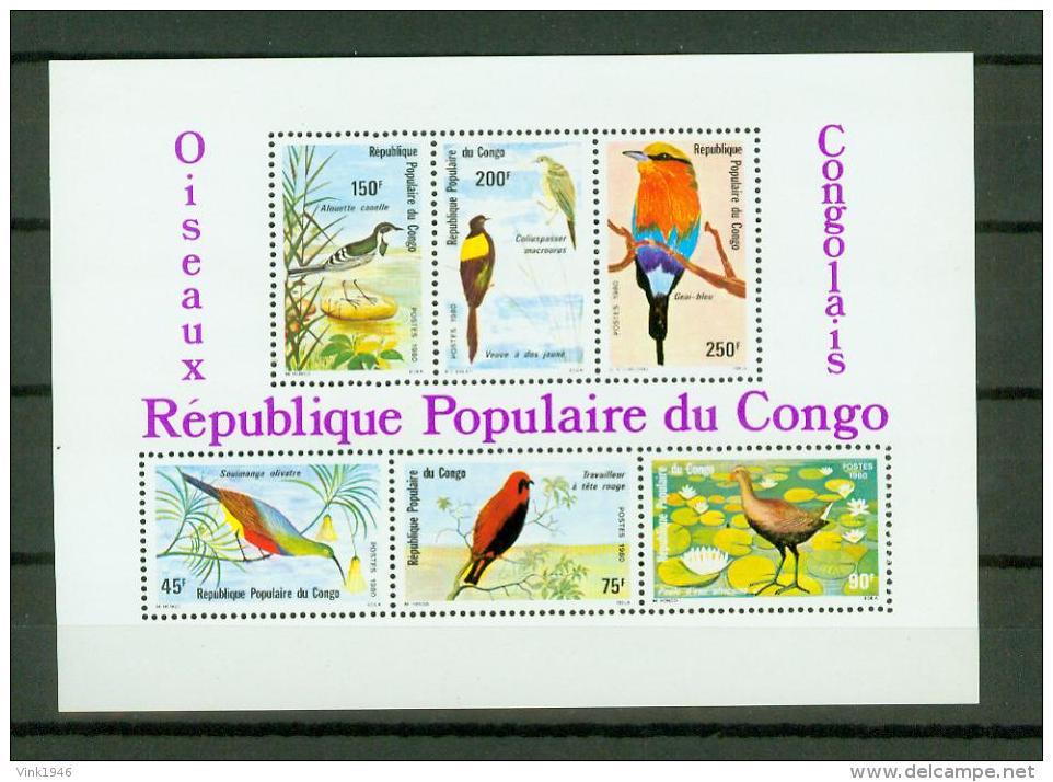 Congo Brazzaville 1980,block,birds,vogels,oiseaux,pajaros, MNH/Postfrs, (E1887) - Andere & Zonder Classificatie