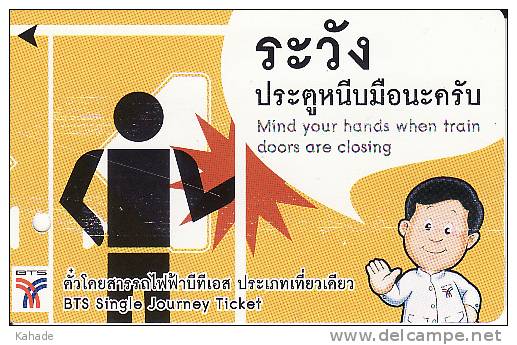 Thailand BTS Card  Ticket  Comic People  Black  Arrow - Eisenbahnen