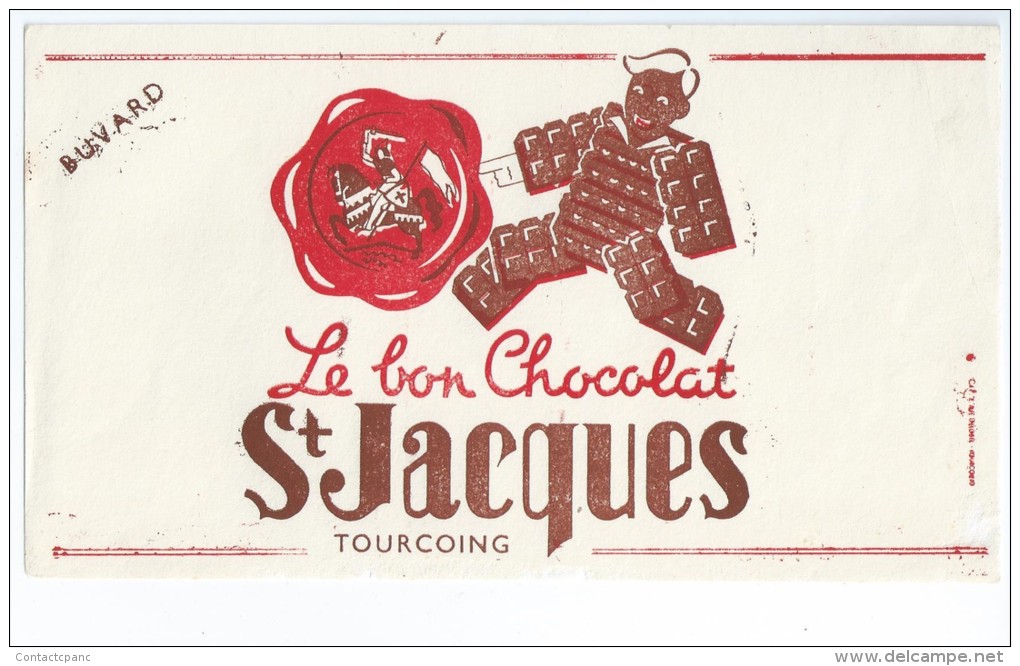 Le Bon Chocolat      "  St  -  JACQUES  "          -   Ft  =  12 Cm  X  21. Cm - Kakao & Schokolade