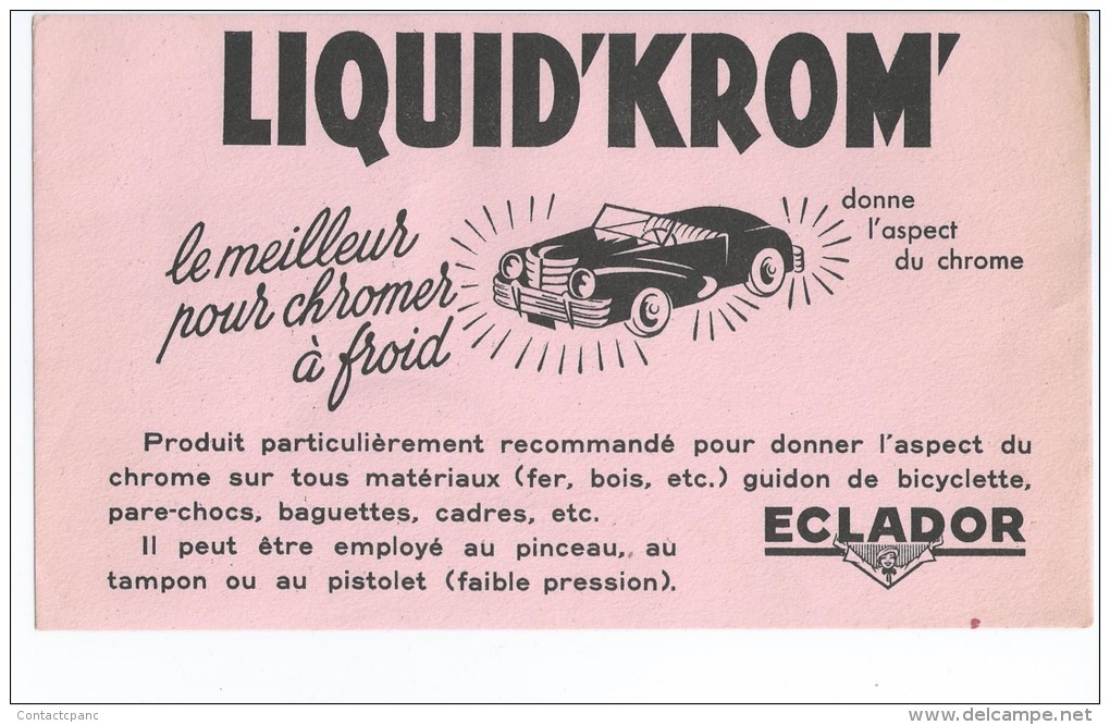 Eclador   "  LIQUID'KROM  "       -   Ft  =  12 Cm  X  21 Cm - Automobile