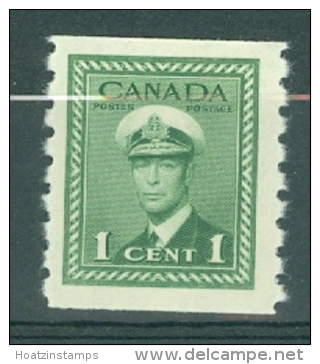 Canada: 1942/48   KGVI  - War Effort   SG389    1c   [Imperf X Perf: 8]    MH - Unused Stamps