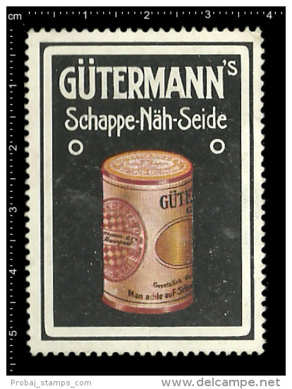 Original German Posterstamp Cinderella Reklamemarke Gütermanns Schappe - Näh - Seide Sewing Silk - Erinnophilie