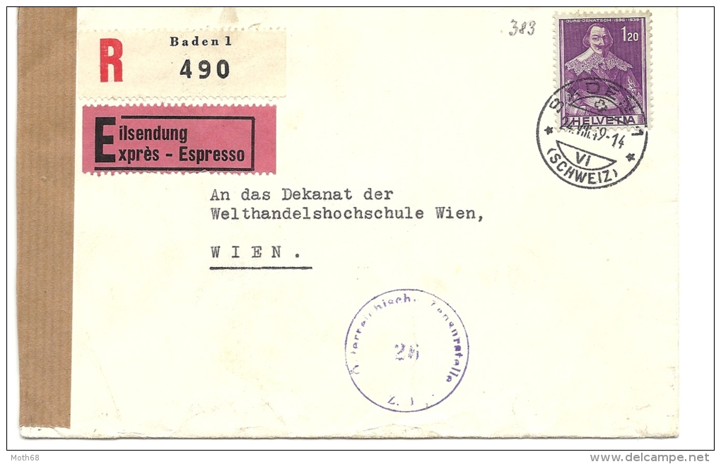 1949 Österreichische Zensur Einschreiben Express!! - Storia Postale