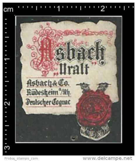 Original German Posterstamp Cinderella Reklamemarke Cognac Asbach Uralt Trinken Drink - Wines & Alcohols