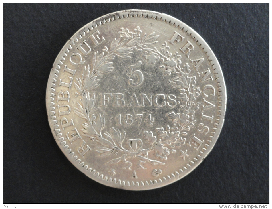 1874 A - 5 Francs Argent Hercule - ECU - Other & Unclassified