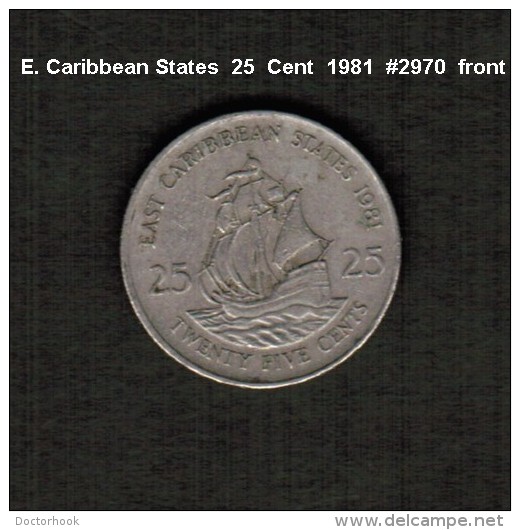 EAST CARIBBEAN STATES     25  CENTS  1981  (KM # 14) - East Caribbean States